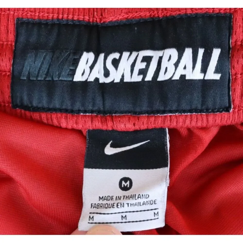 Nike Athletic Gym Shorts Mens Size M Red Basketball‎ Pockets Elastic Waist